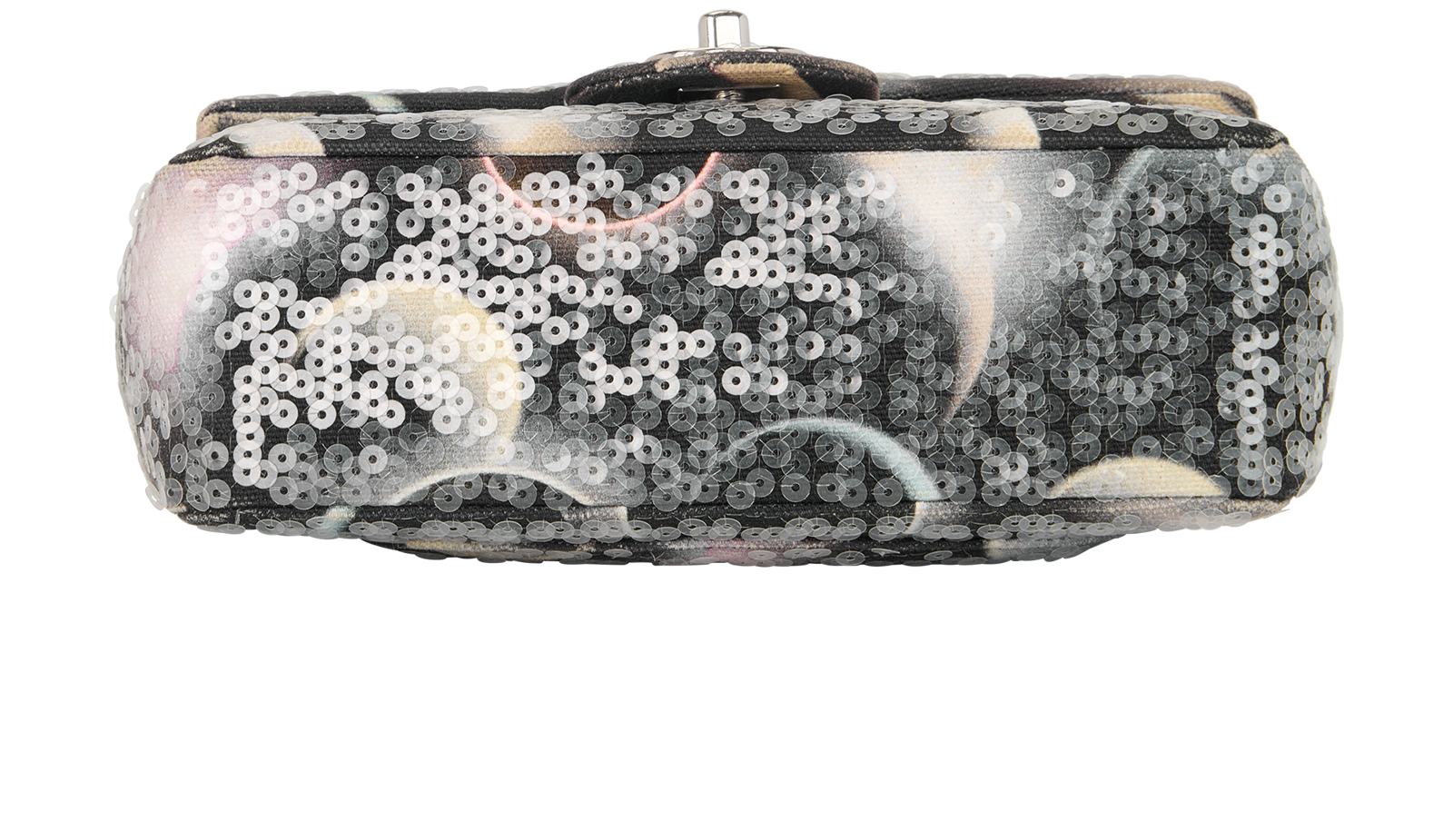 Mini Rectangular Classic Flap, &pound;3,500, Handbags, Black/White, Fabric, Top view